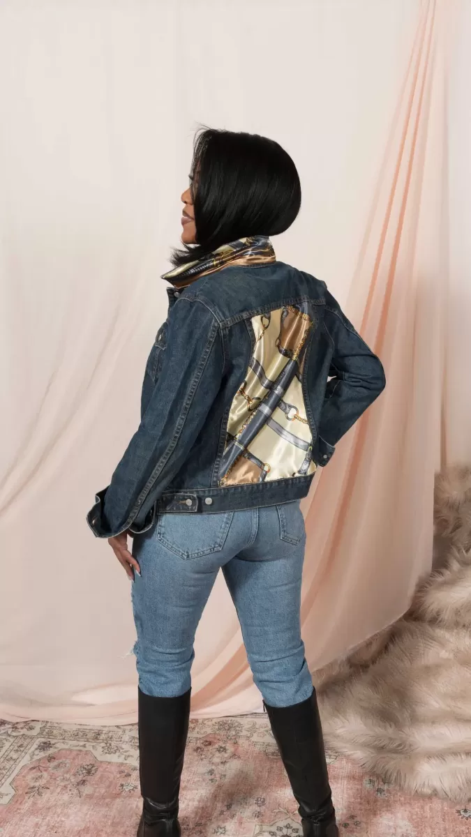 One of a kind Nicole Pink denim jacket, style 3