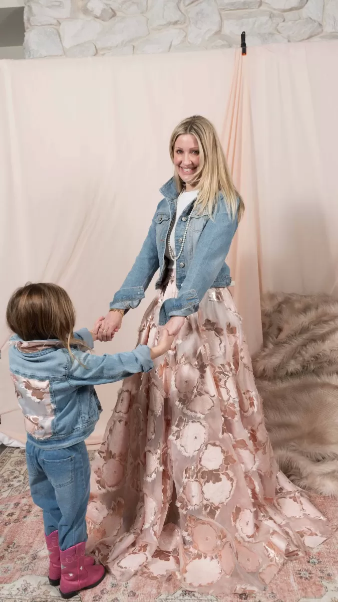 One of a kind Nicole Pink denim jacket, style 5
