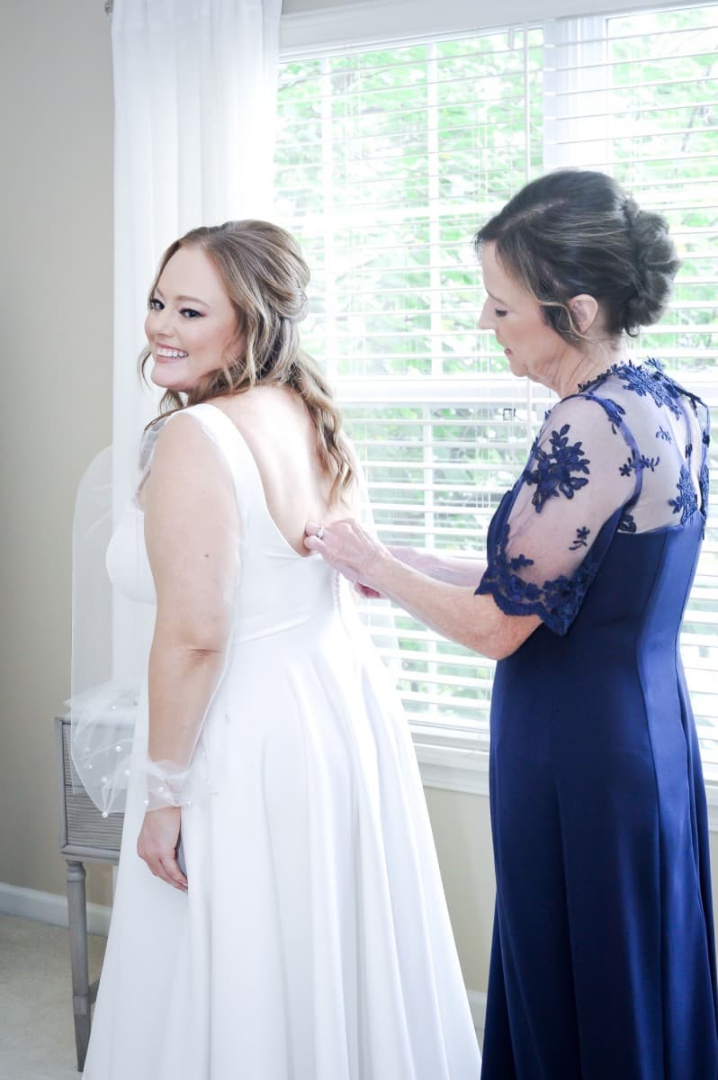Detail of Christina's custom gown