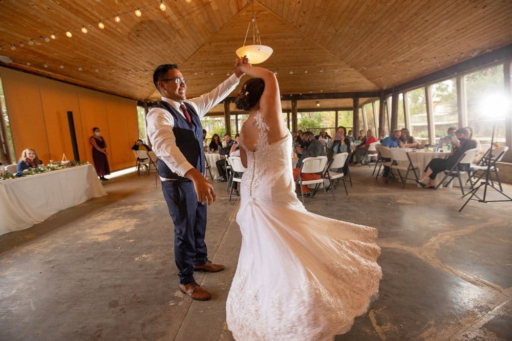 Gabby wearing her custom veil